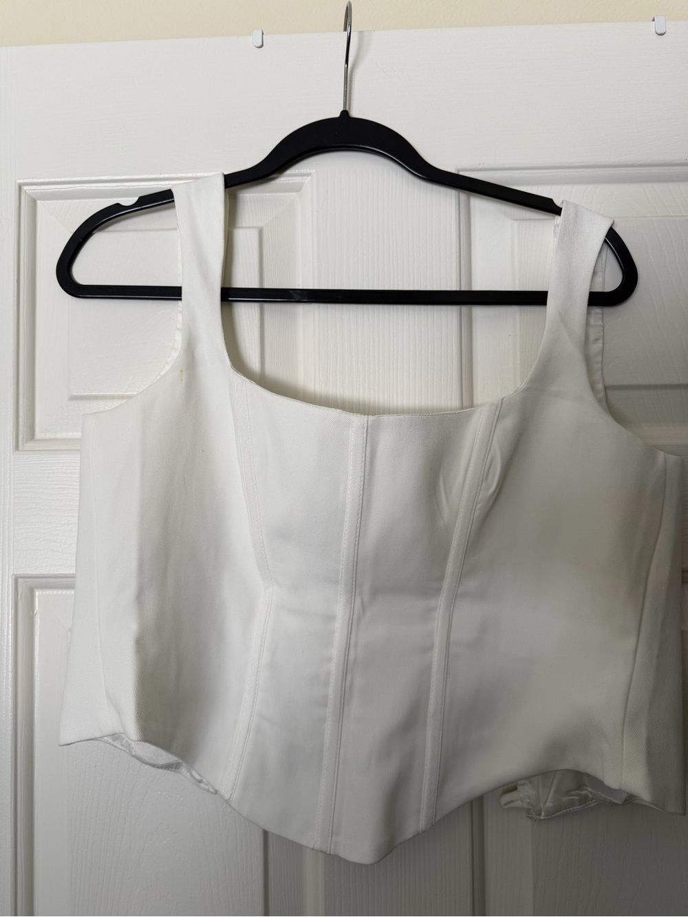 PrettyLittleThing White Structured Bustier Crop Top